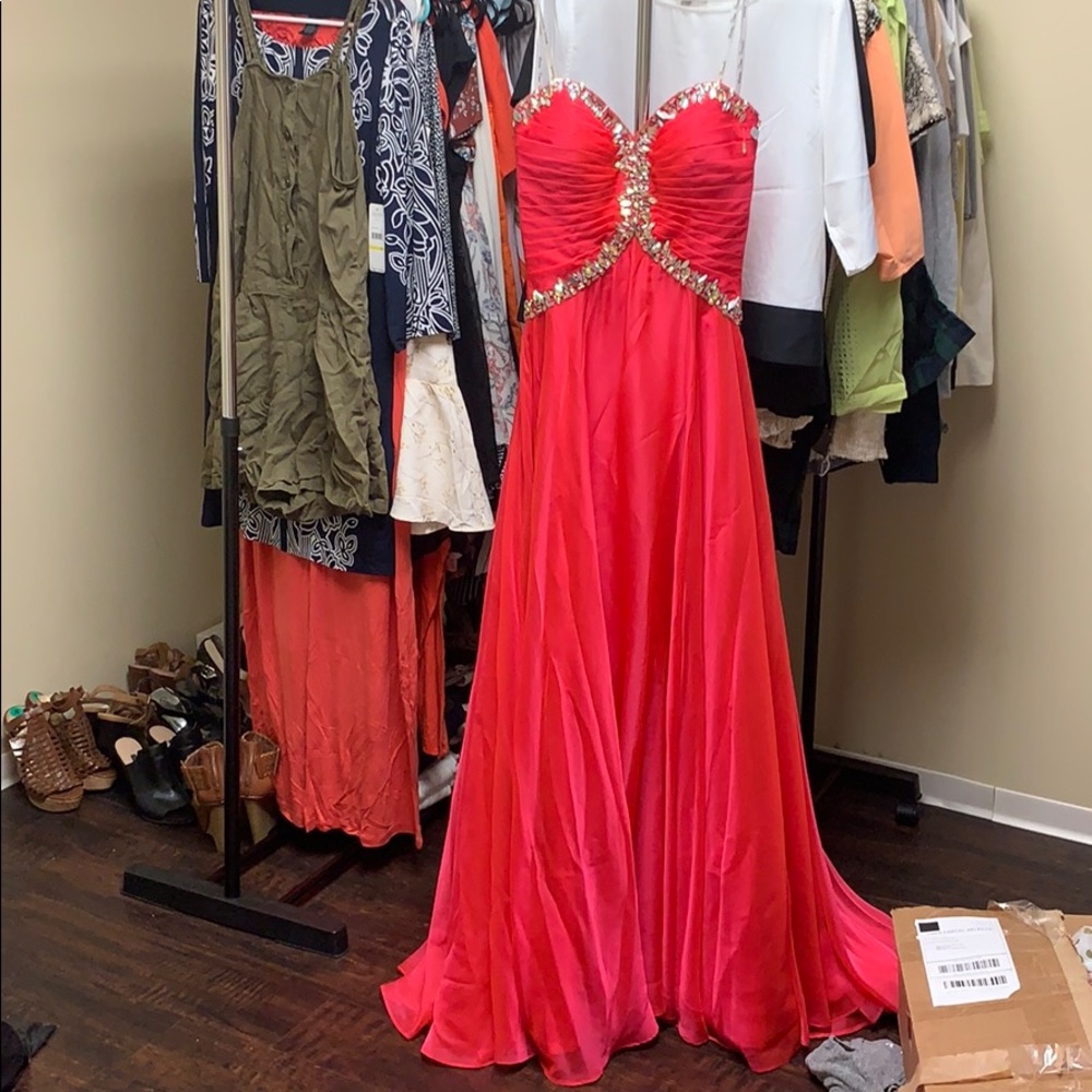 Hot Pink Prom Dress - Size 6